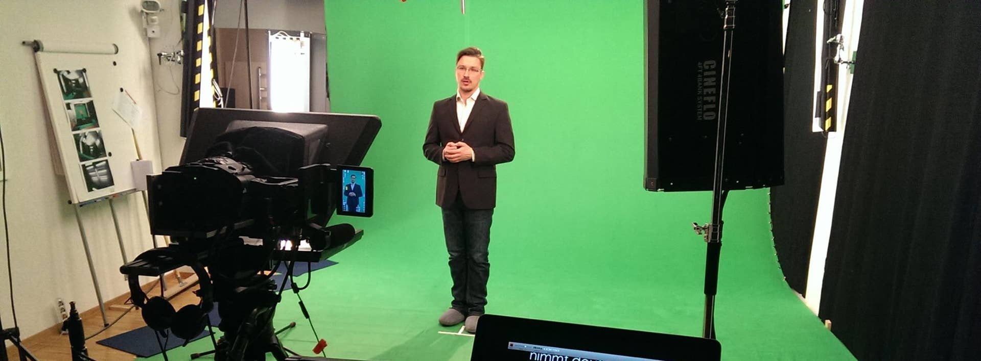 Green Screen an der Arbeit